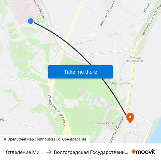 Отделение Микрохирургии Глаза to Волгоградская Государственная Академия Физической Культуры map