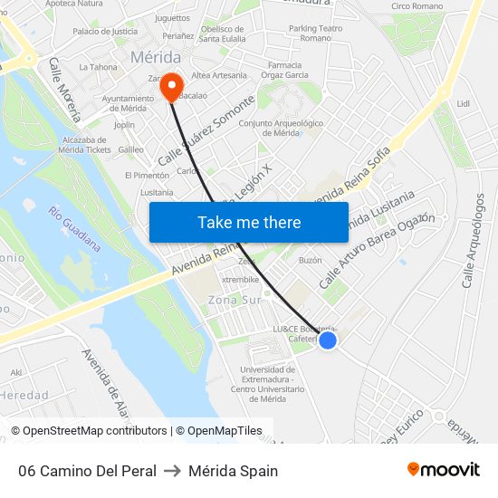 06 Camino Del Peral to Mérida Spain map