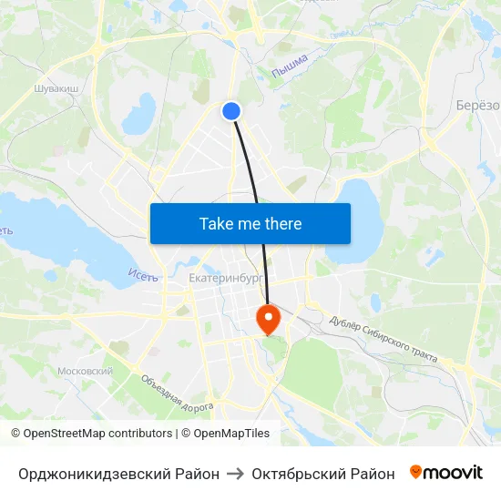 Орджоникидзевский Район to Октябрьский Район map