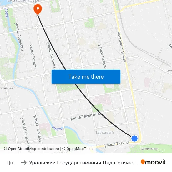 Цпкио to Уральский Государственный Педагогический Университет map
