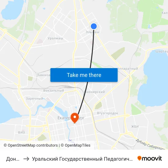 Донская to Уральский Государственный Педагогический Университет map