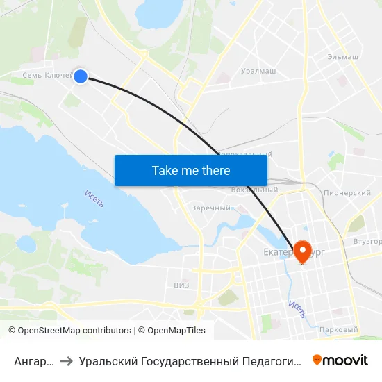 Ангарская to Уральский Государственный Педагогический Университет map