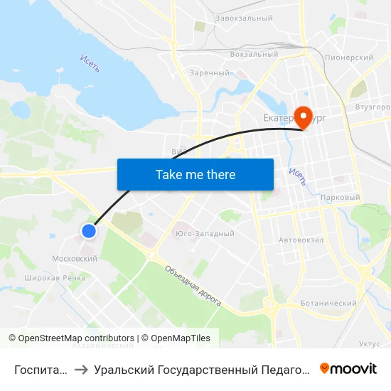 Госпиталь Вов to Уральский Государственный Педагогический Университет map