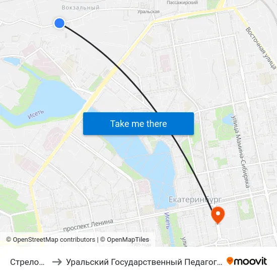 Стрелочников to Уральский Государственный Педагогический Университет map