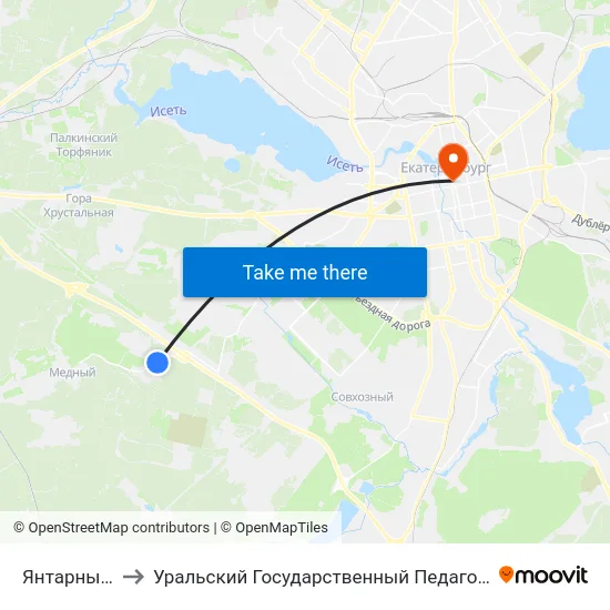 Янтарный Ключ to Уральский Государственный Педагогический Университет map