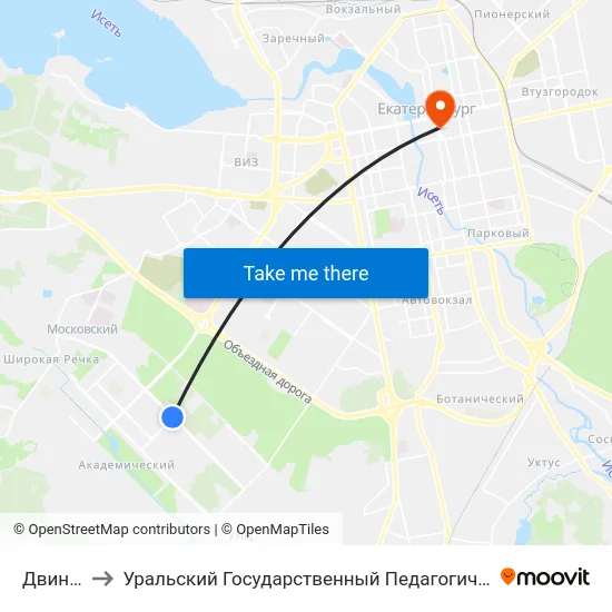 Двинская to Уральский Государственный Педагогический Университет map