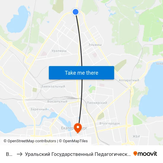 Веер to Уральский Государственный Педагогический Университет map