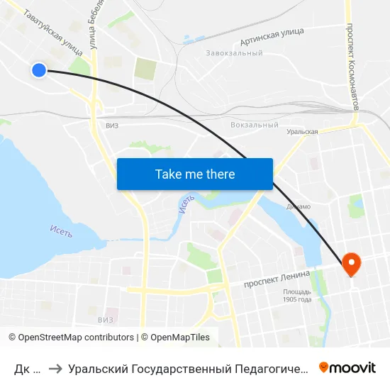Дк Вос to Уральский Государственный Педагогический Университет map