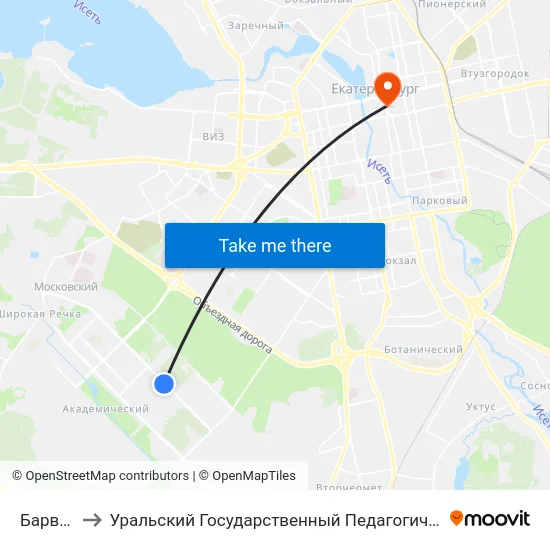 Барвинка to Уральский Государственный Педагогический Университет map