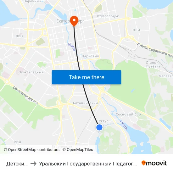 Детский Сад to Уральский Государственный Педагогический Университет map