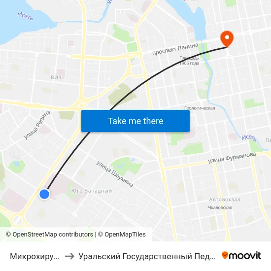 Микрохирургия Глаза to Уральский Государственный Педагогический Университет map