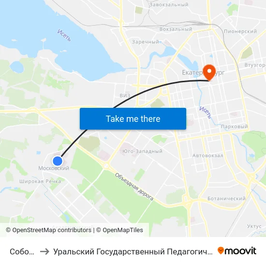 Соболева to Уральский Государственный Педагогический Университет map