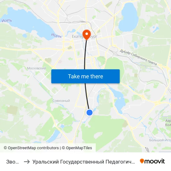 Звонкий to Уральский Государственный Педагогический Университет map