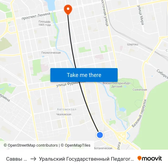 Саввы Белых to Уральский Государственный Педагогический Университет map