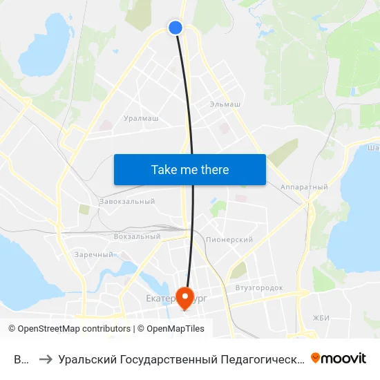 Веер to Уральский Государственный Педагогический Университет map