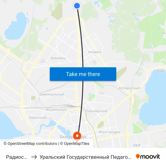 Радиостанция to Уральский Государственный Педагогический Университет map