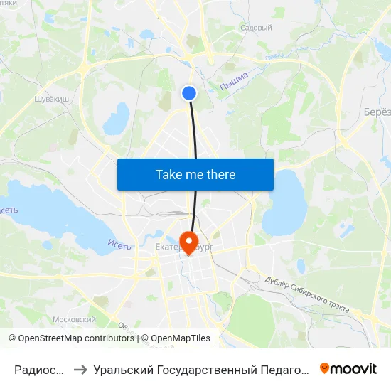 Радиостанция to Уральский Государственный Педагогический Университет map