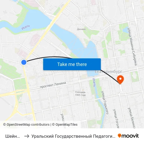 Шейнкмана to Уральский Государственный Педагогический Университет map