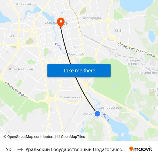 Уктус to Уральский Государственный Педагогический Университет map