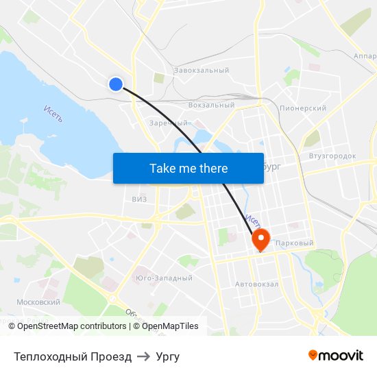 Теплоходный Проезд to Ургу map