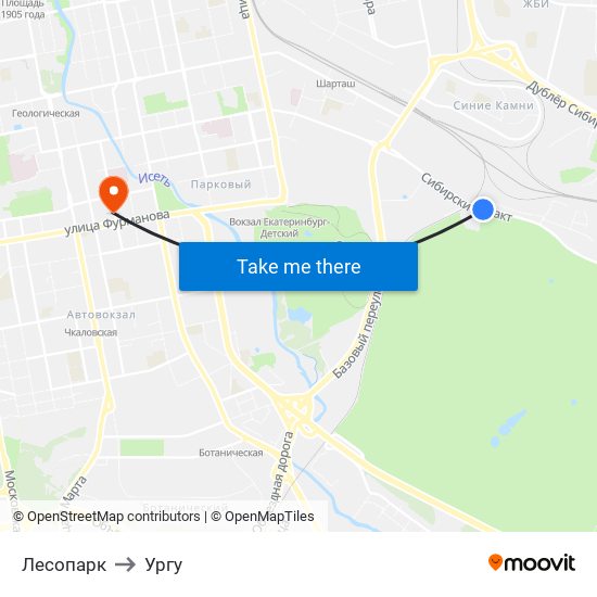 Лесопарк to Ургу map