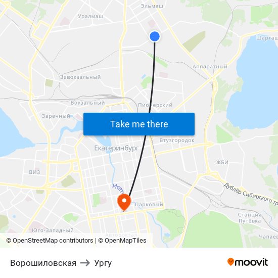 Ворошиловская to Ургу map