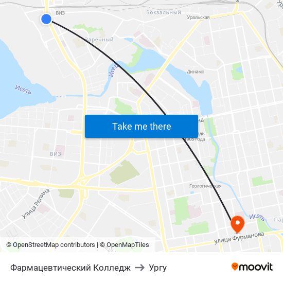 Фармацевтический Колледж to Ургу map