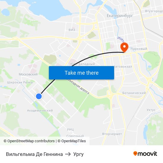 Вильгельма Де Геннина to Ургу map