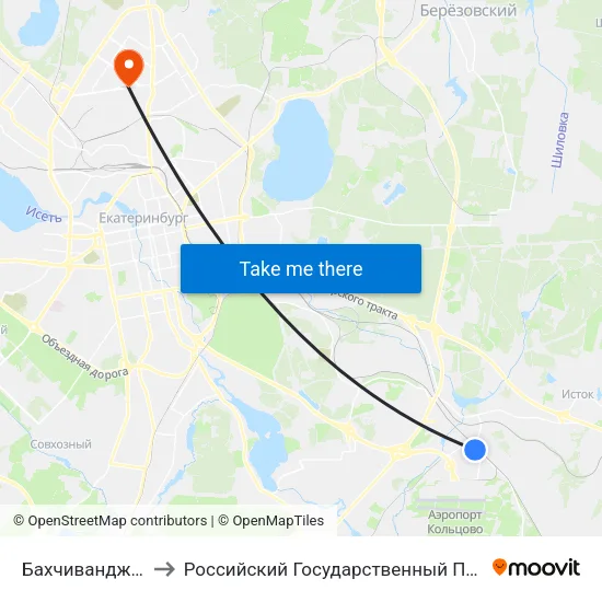 Бахчиванджи (Ул. Испытателей) to Российский Государственный Профессионально-Педагогический Университет map