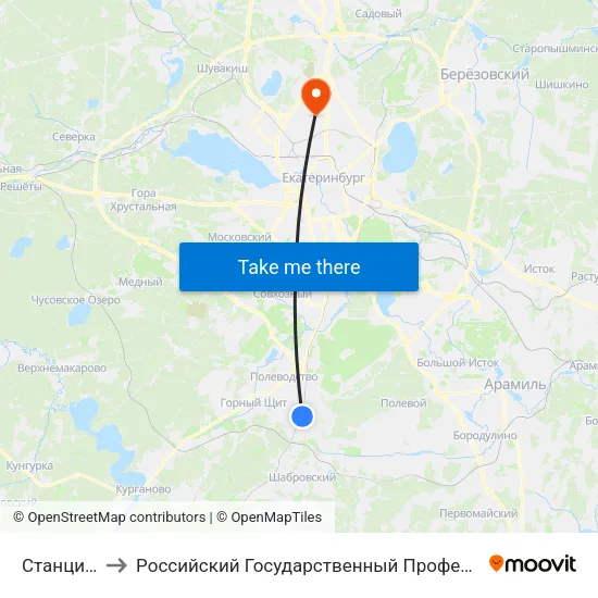 Станция Сысерть to Российский Государственный Профессионально-Педагогический Университет map