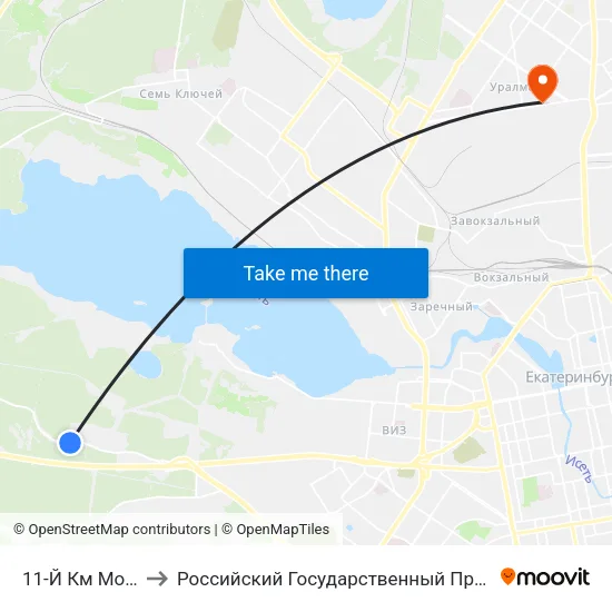 11-Й Км Московского Тракта to Российский Государственный Профессионально-Педагогический Университет map