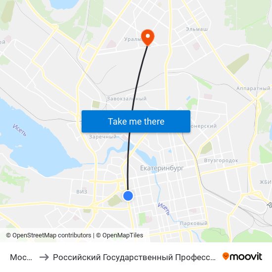 Московская to Российский Государственный Профессионально-Педагогический Университет map