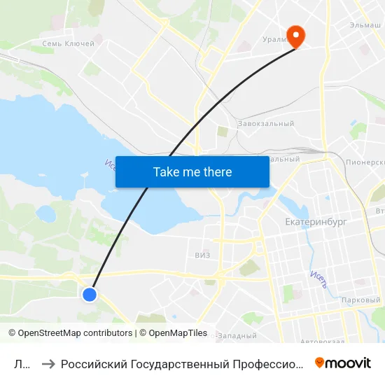 Лесхоз to Российский Государственный Профессионально-Педагогический Университет map