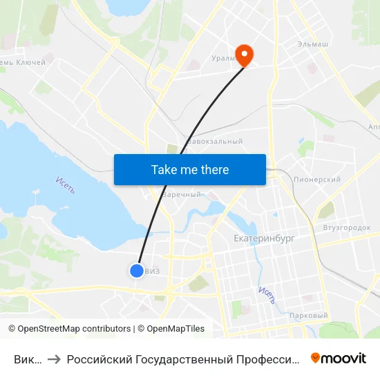Викулова to Российский Государственный Профессионально-Педагогический Университет map