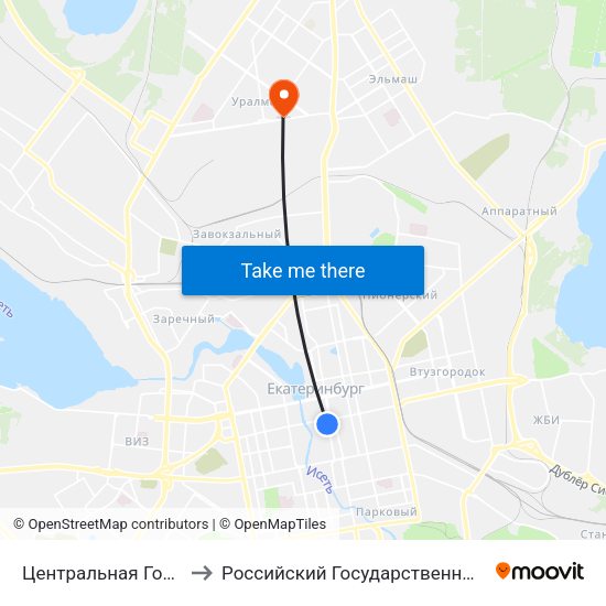 Центральная Гостиница (Ул. Розы Люксембург) to Российский Государственный Профессионально-Педагогический Университет map