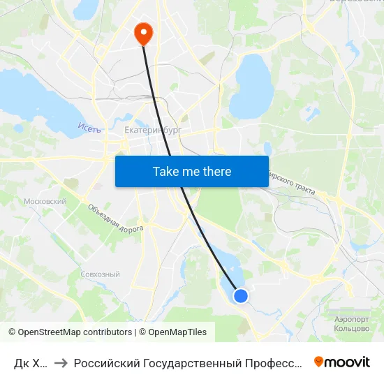 Дк Химмаш to Российский Государственный Профессионально-Педагогический Университет map