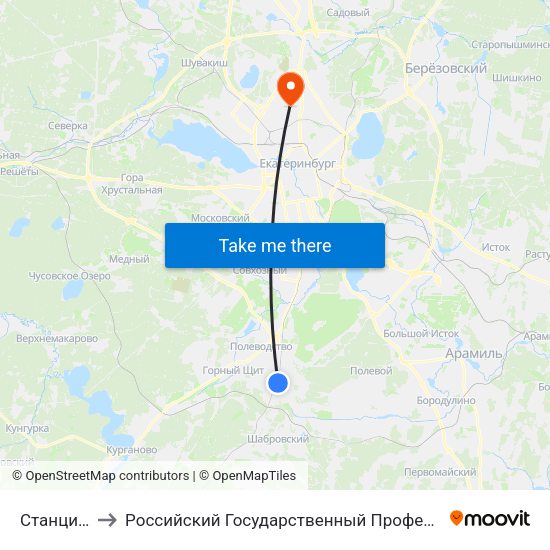 Станция Сысерть to Российский Государственный Профессионально-Педагогический Университет map