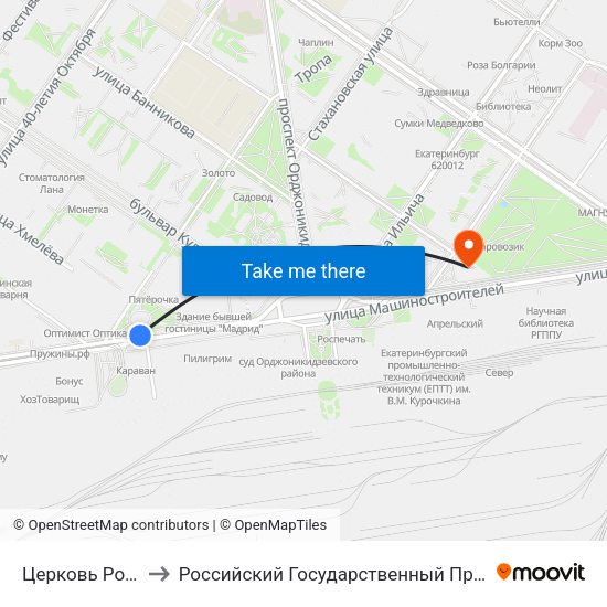 Церковь Рождества Христова to Российский Государственный Профессионально-Педагогический Университет map