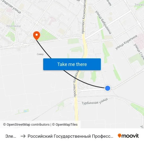 Электриков to Российский Государственный Профессионально-Педагогический Университет map