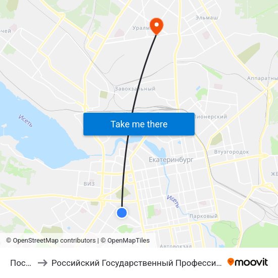 Посадская to Российский Государственный Профессионально-Педагогический Университет map