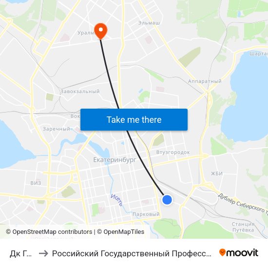 Дк Гагарина to Российский Государственный Профессионально-Педагогический Университет map