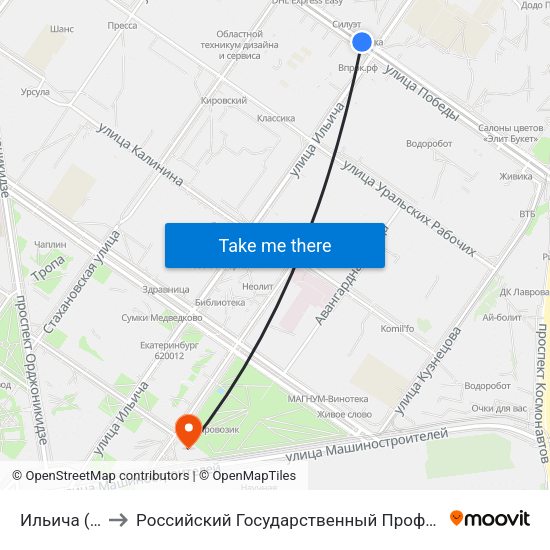Ильича (Ул. Победы) to Российский Государственный Профессионально-Педагогический Университет map