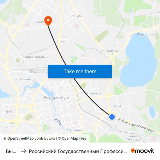 Бычковой to Российский Государственный Профессионально-Педагогический Университет map