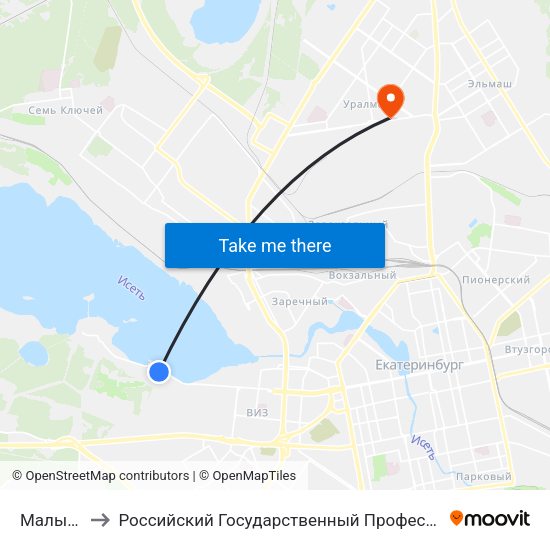 Малый Конный to Российский Государственный Профессионально-Педагогический Университет map