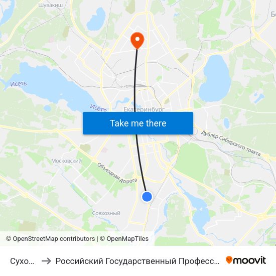 Сухоложская to Российский Государственный Профессионально-Педагогический Университет map