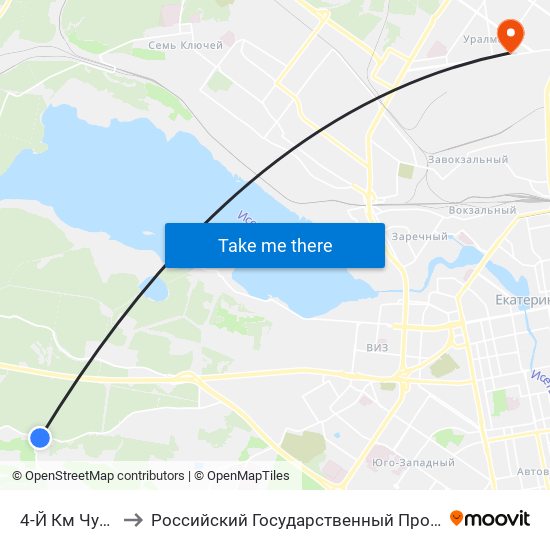 4-Й Км Чусовского Тракта to Российский Государственный Профессионально-Педагогический Университет map