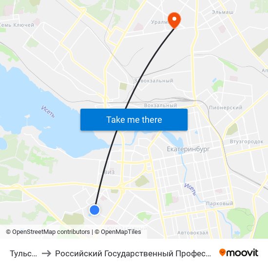 Тульский Пер. to Российский Государственный Профессионально-Педагогический Университет map