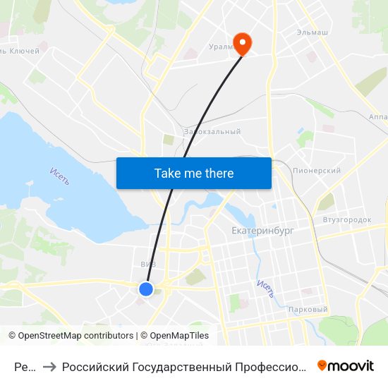 Репина to Российский Государственный Профессионально-Педагогический Университет map