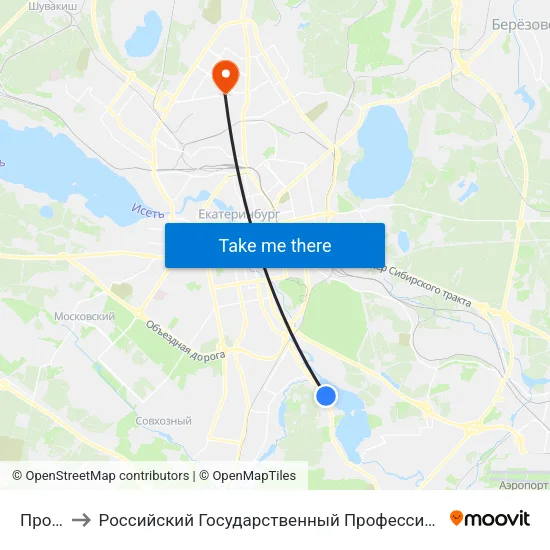 Прониной to Российский Государственный Профессионально-Педагогический Университет map