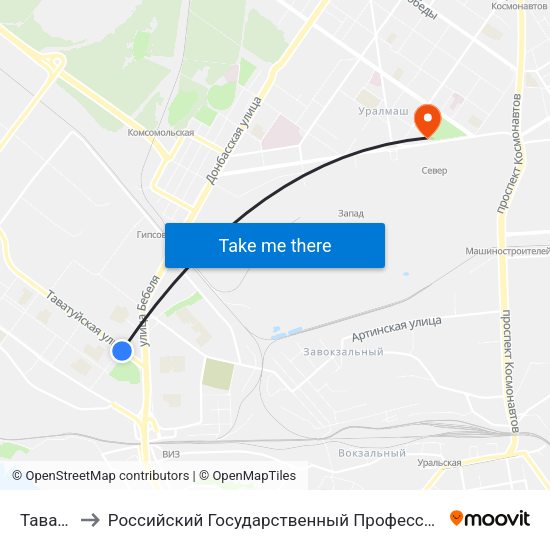 Таватуйская to Российский Государственный Профессионально-Педагогический Университет map